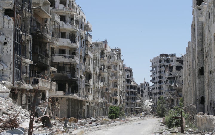 A bombed-out neighborhood in Homs. Fighting destroyed much of the city.