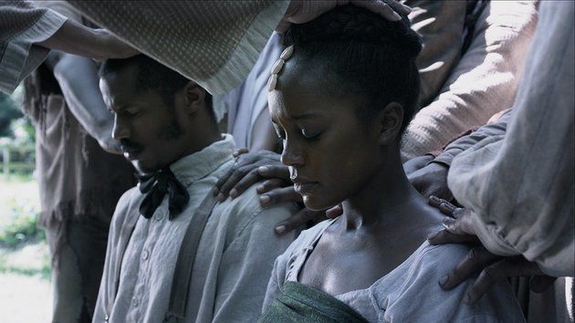 Aja Naomi King and Nate Parker as Cherry and Nat Turner in "The Birth of a Nation." 