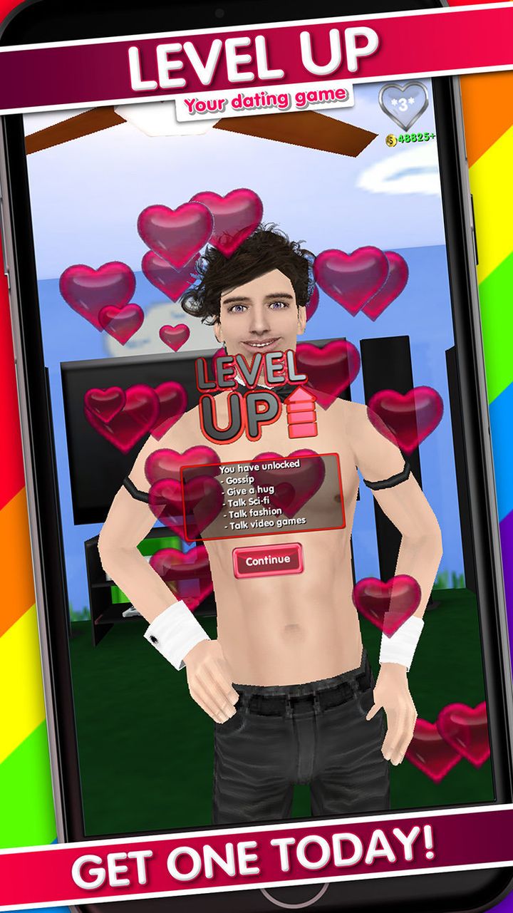 Your virtual boyfriend levels up based on the development of your relationship.