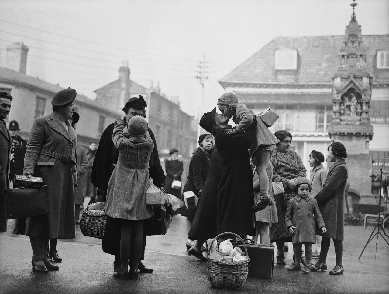 Parents from London are reunited with their evacuated children in Saffron Walden, Essex, during World War II, 22nd October 1939. Nearly 1,000 parents attended the reunion party, hosted by the Mayor of the town.