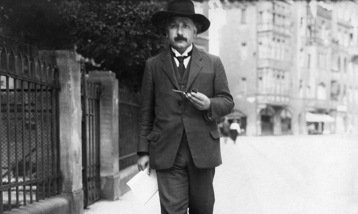 Albert Einstein, pictured walking in Berlin, Germany, in 1922 had an unquestionably brilliant mind, but he could be a disorganized lecturer, one of the many signs he had that would place him on the autism spectrum.