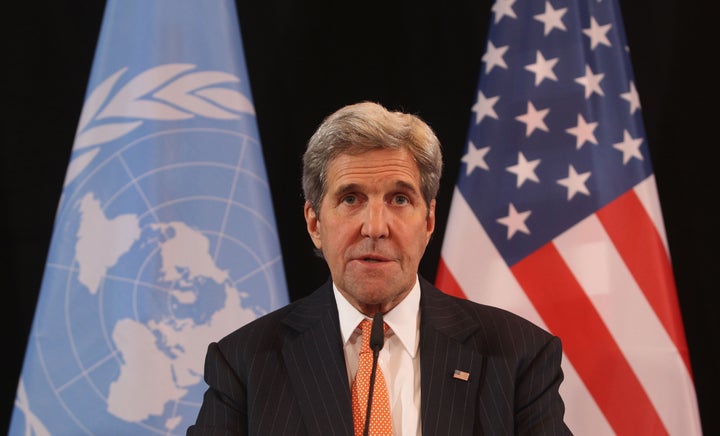 Secretary of State John Kerry speaks during a press conference following a meeting of the International Syrian Support Group (ISSG) on February 11, 2016 in Munich, Germany.