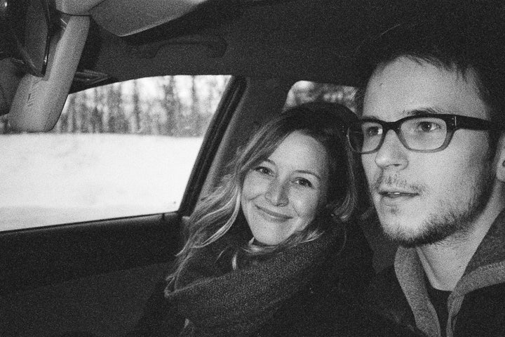 A selfie of the Wiklunds, who are both wedding photographers by trade.