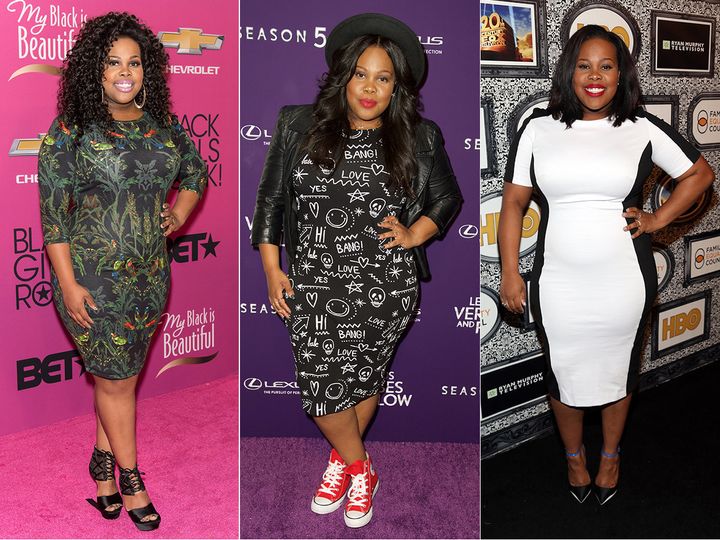 Amber Riley shows us three ways to dress up and down a body-con dress.