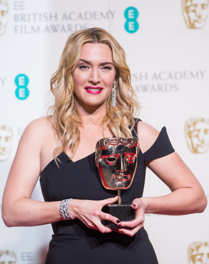 Kate Winslet after winning the BAFTA for Best Supporting Actress.