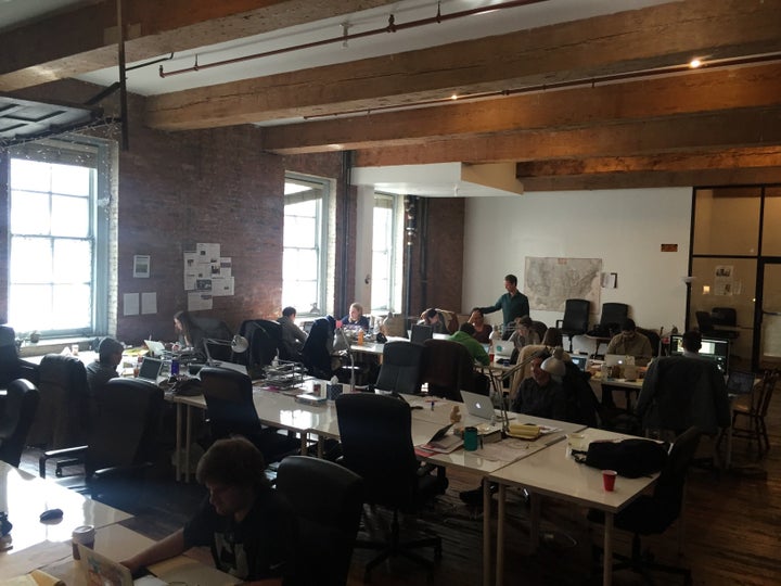 A couple dozen editors work from The Tab's office in the northern end of Williamsburg, a neighborhood of Brooklyn.