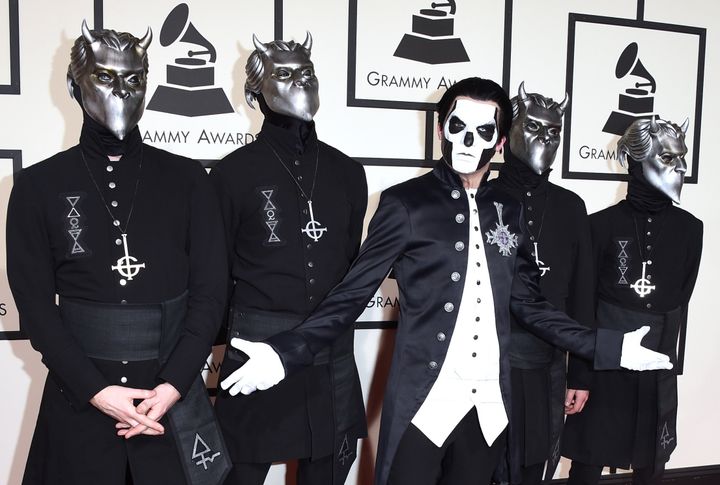 Musicians Papa Emeritus III and Ghost attend The 58th GRAMMY Awards at Staples Center on Feb. 15, 2016 in Los Angeles, California.