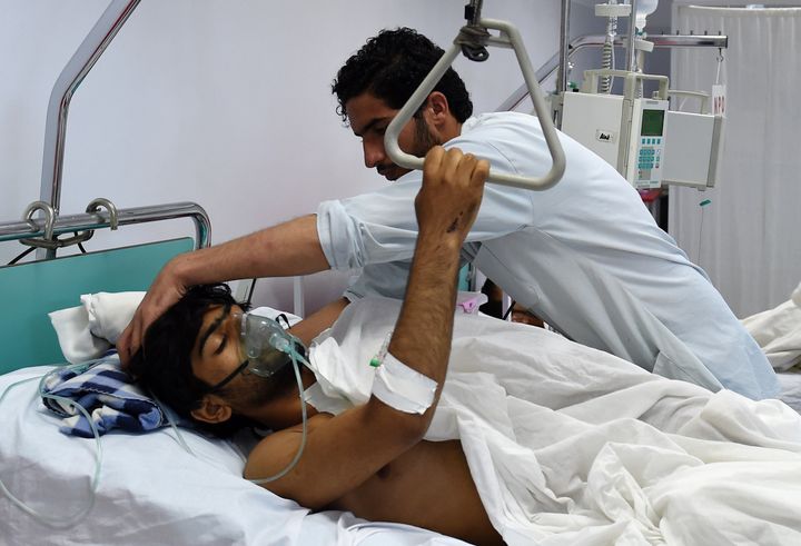 This wounded staff member of Doctors Without Borders in Kunduz was among those to survive the U.S. attack and receive treatment at Emergency hospital.