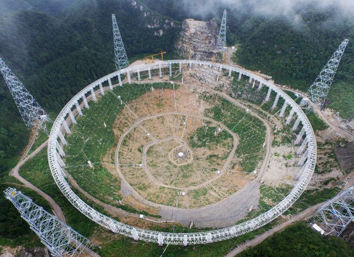 Chinese authorities are resettling over 9,000 people to clear the way for a massive radio telescope meant to search for alien life. Construction on the project began in 2011.
