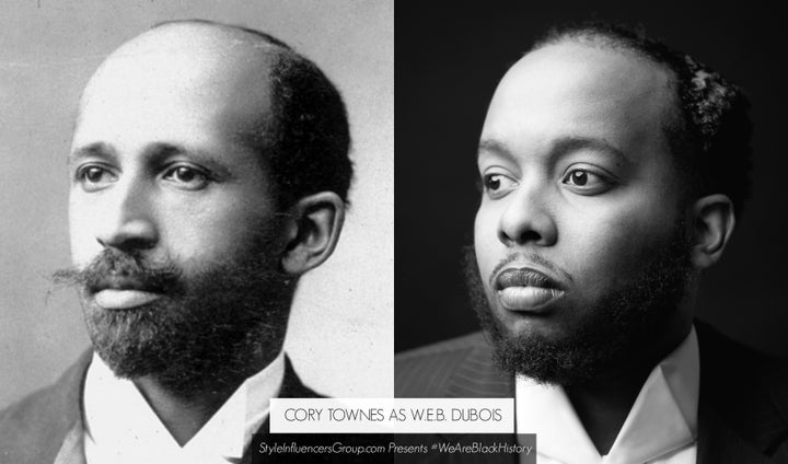 W.E.B. DuBois is portrayed by digital culture consultant Cory Townes. 