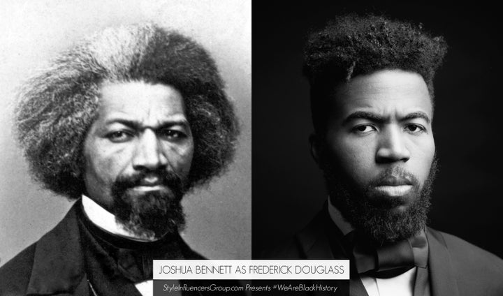 Frederick Douglass is portrayed by writer and arts educator Joshua Bennett.