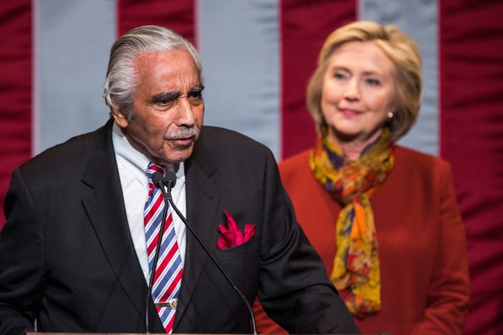 Hillary Clinton campaigned with Rep. Charlie Rangel (D-N.Y.) on Tuesday.