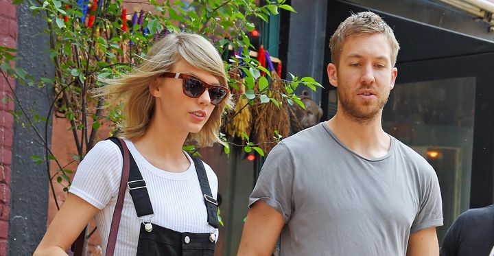 Taylor Swift and Calvin Harris get lunch at the Spotted Pig on May 28, 2015 in New York.