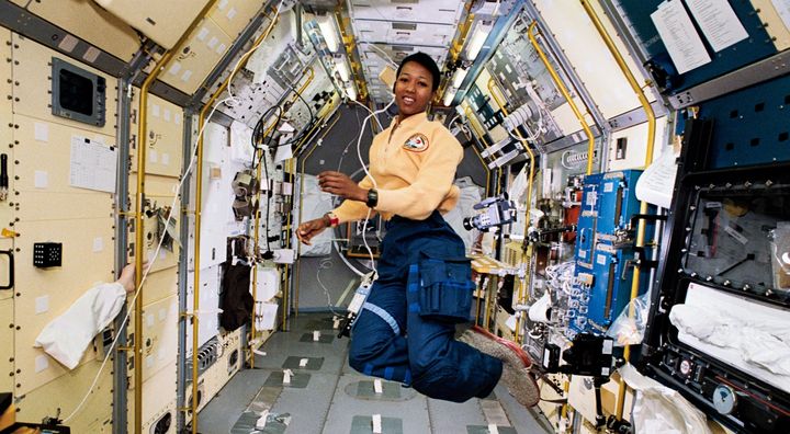 Mae Jemison in space.