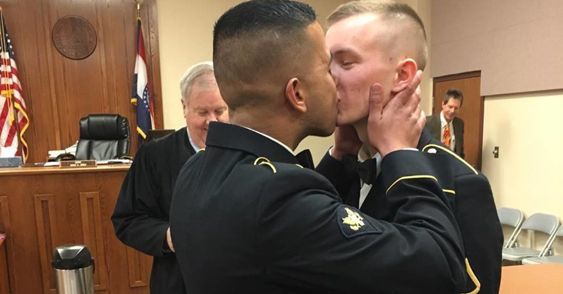 Gay Military Couple Opens Up About This Beautiful Kiss Seen Around The