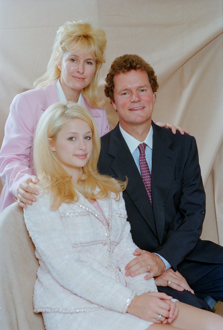 Paris Hilton with her parents, Kathy and Richard Hilton, July 5, 1996. 