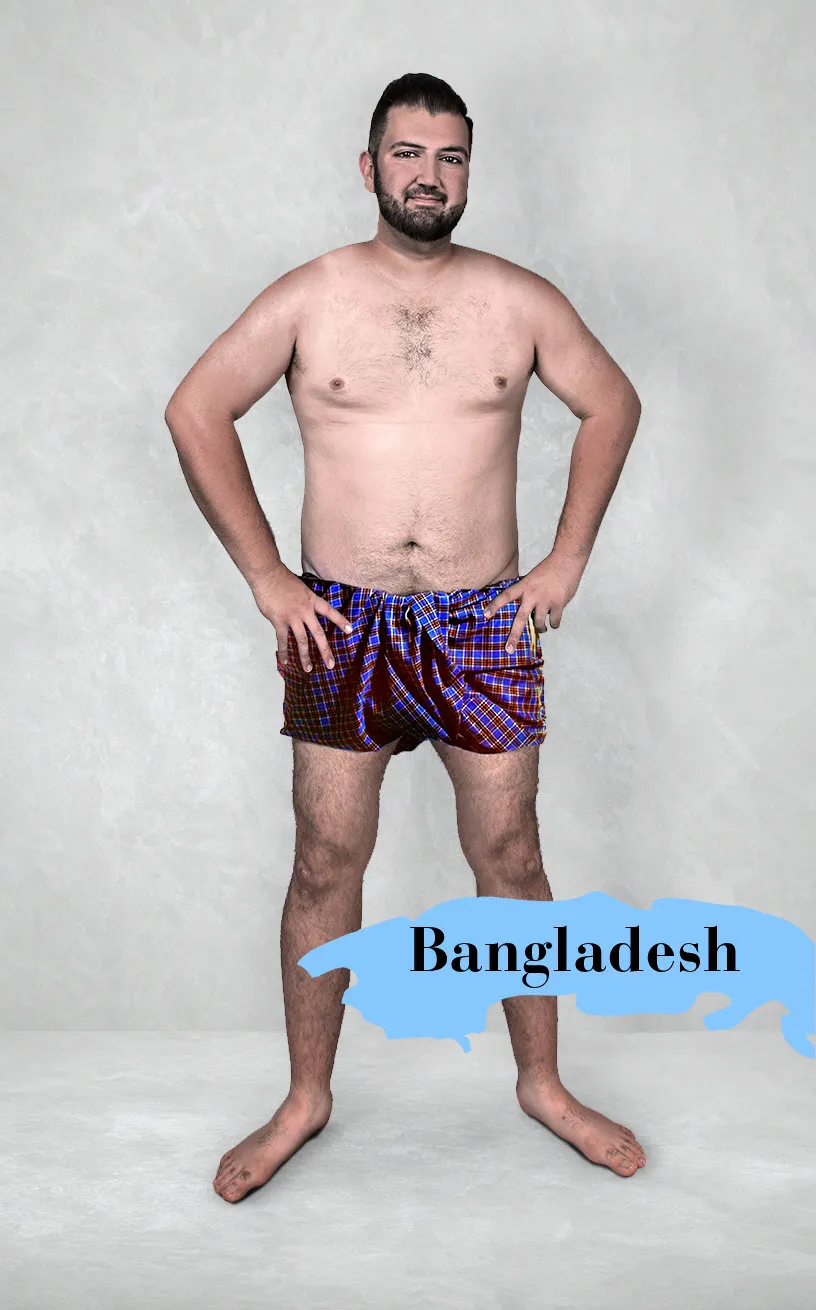 Graphic artist compares average male body shape across countries