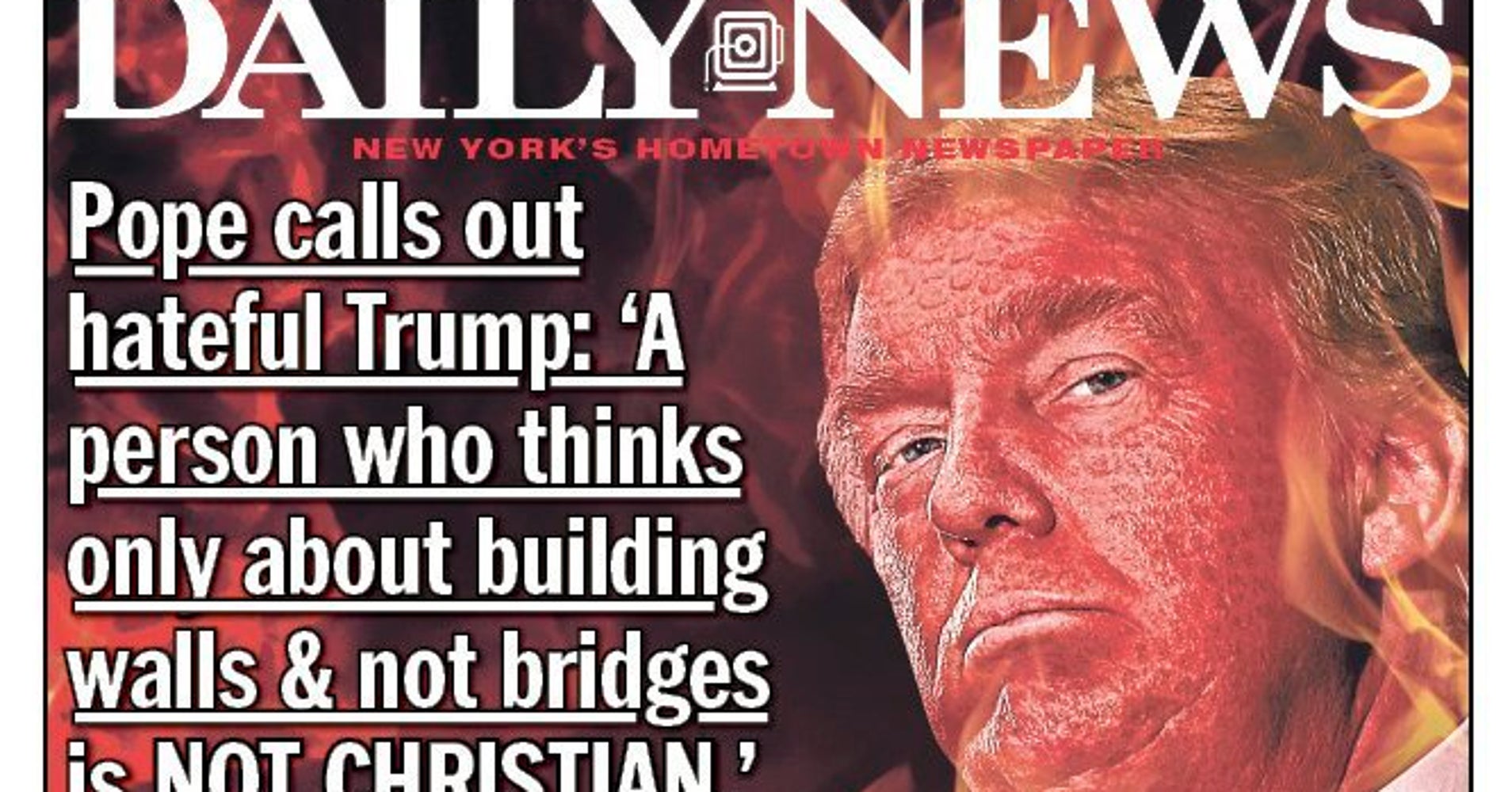 New York Daily News Slams 'AntiChrist' Donald Trump In Fiery Front New York Daily News Slams 'AntiChrist' Donald Trump In Fiery Front