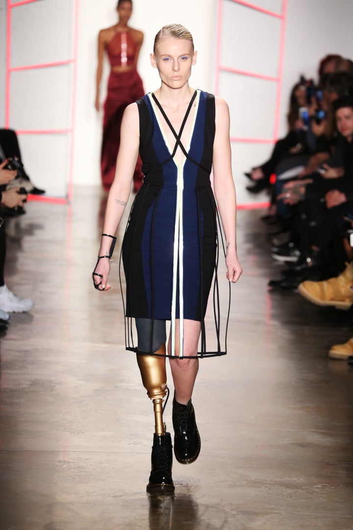 Lauren Wasser making her NYC Fashion Week debut.