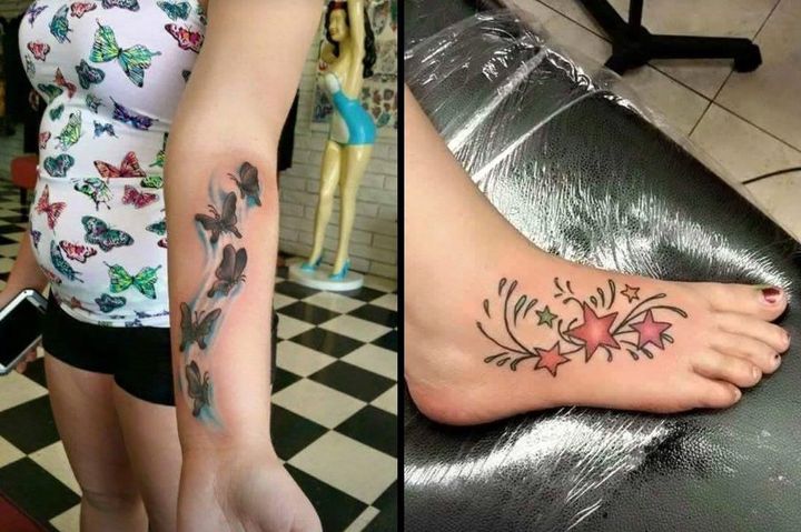 Katelin Akens has two distinguishable tattoos on her body.