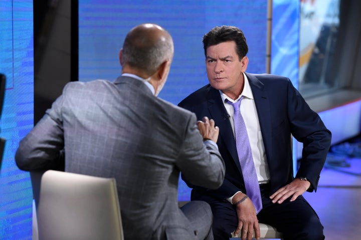 Charlie Sheen sits with Matt Lauer in the 2015 interview about his HIV diagnosis.