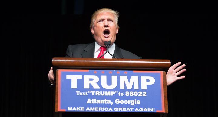 Republican presidential candidate Donald Trump speaks during a campaign rally on Feb. 21, 2016, in Atlanta. Trump won the South Carolina Republican primary on Feb. 20.