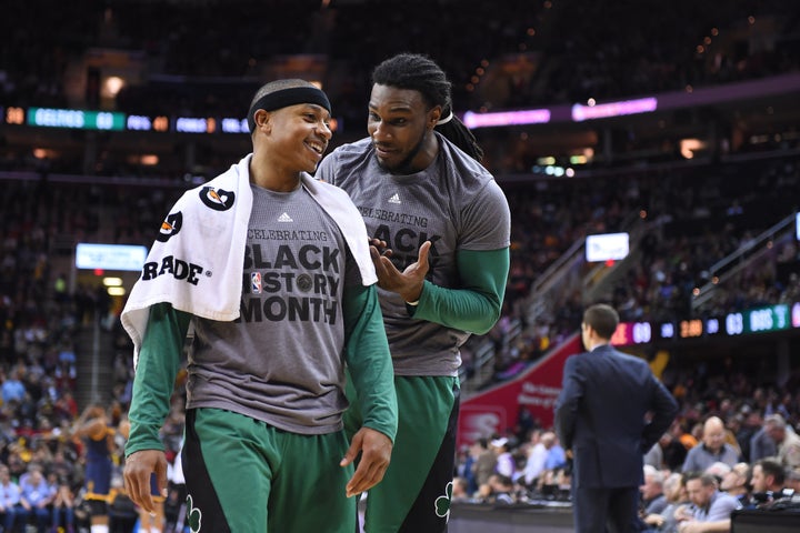 Isaiah Thomas (left), averaging 22 points and 7 assists, alongside Jae Crowder, who has become one of the best values at forw