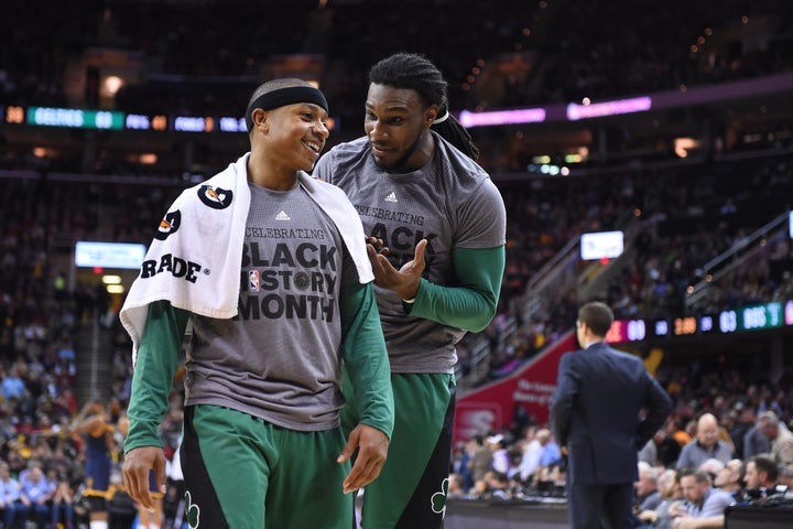 Isaiah Thomas (left), averaging 22 points and 7 assists, alongside Jae Crowder, who has become one of the best values at forward in the league.