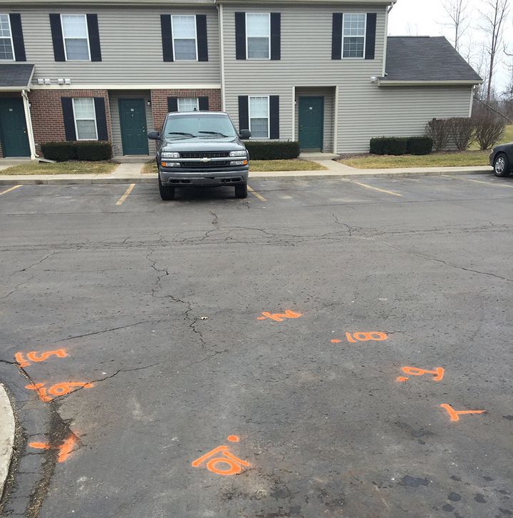 The Meadows townhome complex in Kalamazoo County was the first of three locations struck during a deadly mass shooting on Saturday night. Resident Tiana Carruthers was shot while outside her townhome.