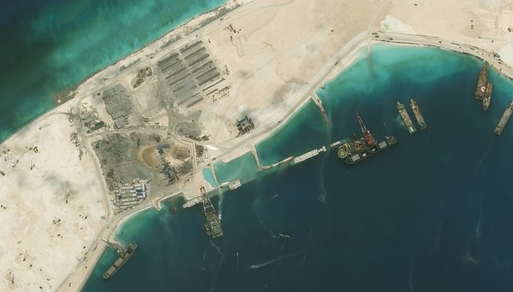 Satellite images show China may be installing a high-frequency radar system in the Spratly Islands.