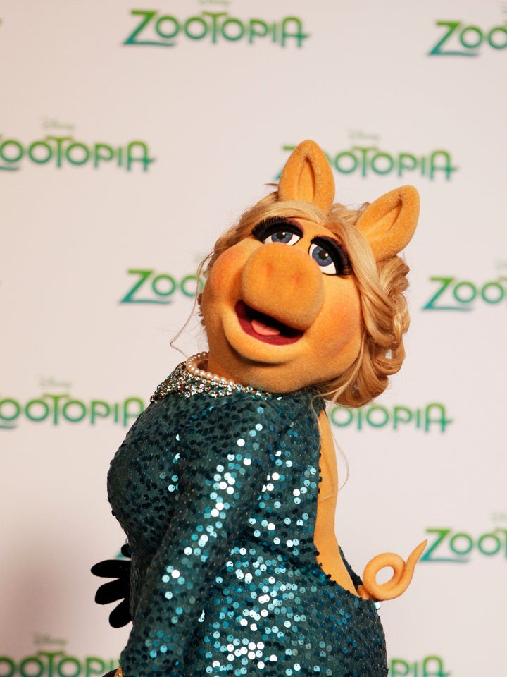 Miss Piggy's red carpet wardrobe malfunction. 