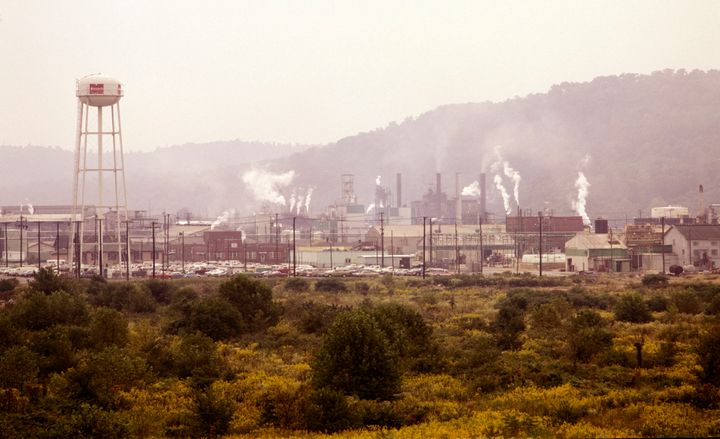 A chemical plant factory in the 1970s. Policies designed to ease global warming could have immediate health and economic benefits, a new study shows.