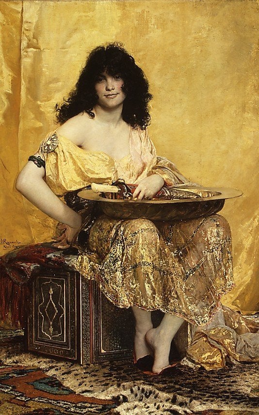 Henri Regnault, "Salomé," 1870, oil on canvas, 160 × 101 cm (63 × 39.8 in), Metropolitan Museum