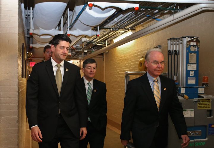 Speaker Paul Ryan (R-Wis.), left, has done his best to win over the Freedom Caucus, while Budget Committee Chairman Tom Price (R-Ga.), right, is optimistic that there will be a deal, despite nothing being finalized.