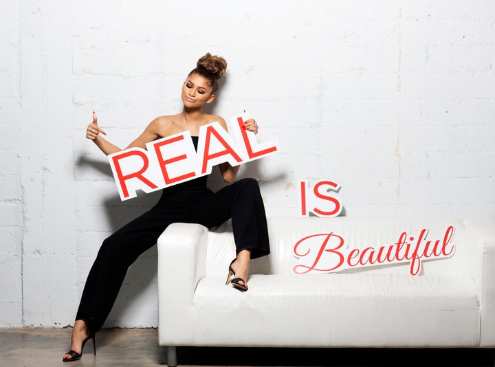 Zendaya poses for her new "Real is Beautiful" campaign for Chi haircare.