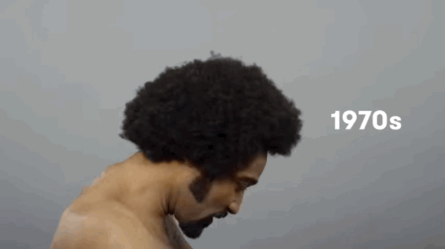 Picked-out 'fros became very popular in the 1970s.