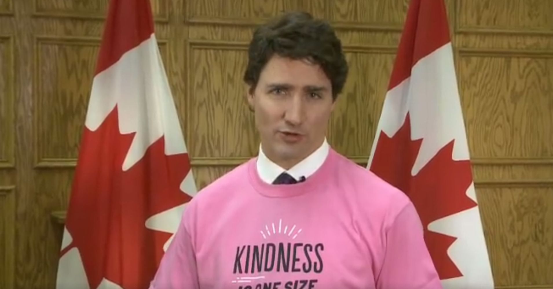 Watch Canada’s Prime Minister Explain Why His Pink Shirt Is So