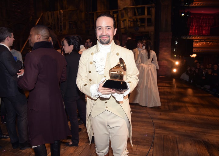 Lin-Manuel Miranda, Dejesus' subject, celebrating "Hamilton's" Grammy award win. 