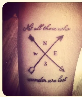 not all who wander are lost compass tattoo