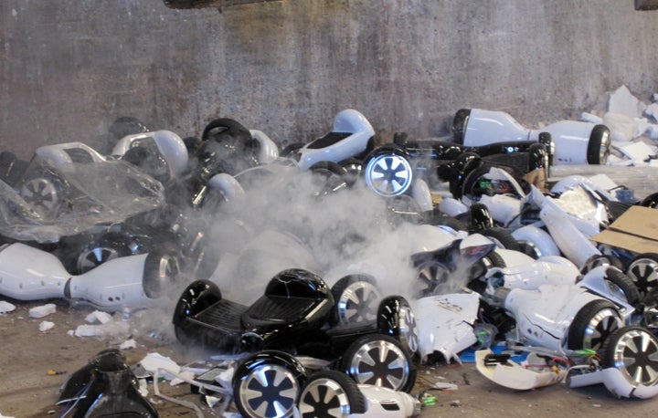 These potentially dangerous hoverboards were sentenced to an early grave.
