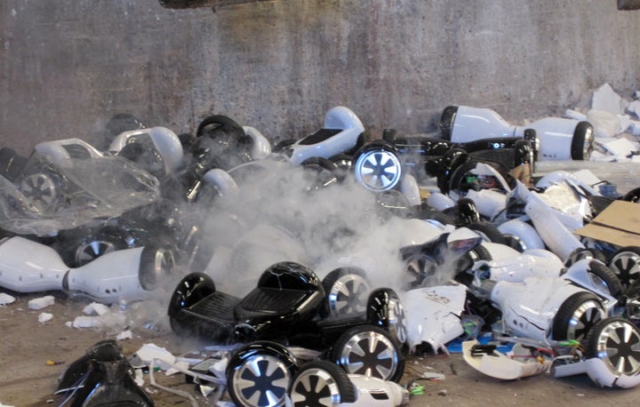 These potentially dangerous hoverboards were sentenced to an early grave. 