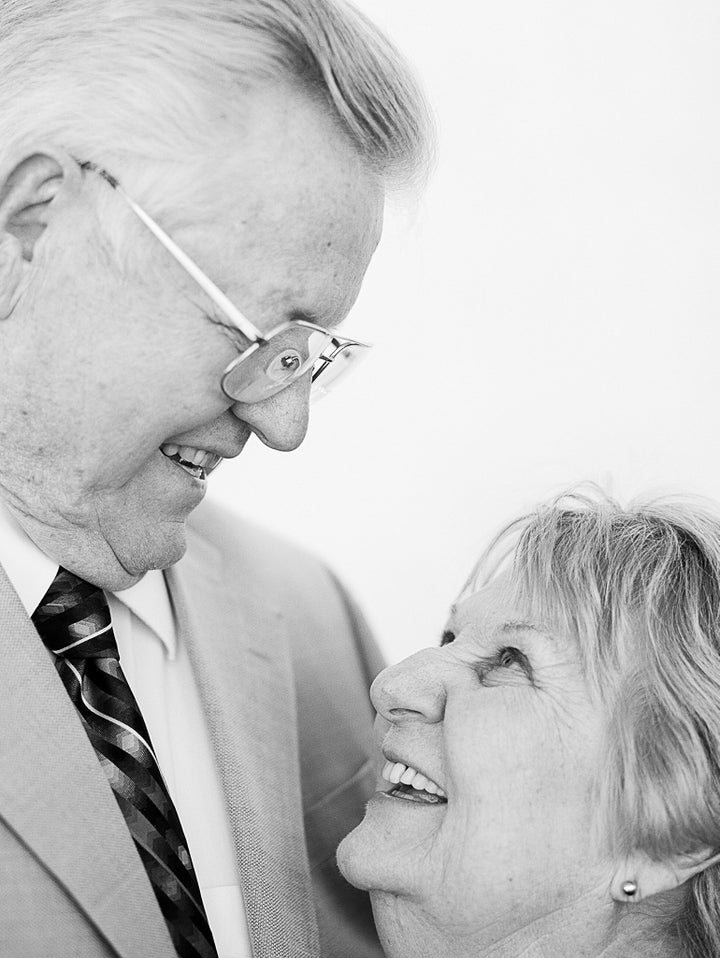 "She sat across from me in our English class and I had to answer all her questions, or maybe it was the other way around. We got married right out of high school when we were 17. I tell people we were teenagers. I say she was 19 and I was 13. Laughter is important in our marriage. I let her have her sewing room. I stay out of there and she stays out of my glass cutting room.”<br> -<em> Richard & Jan, 65 years of marriage at the time of the interview</em>
