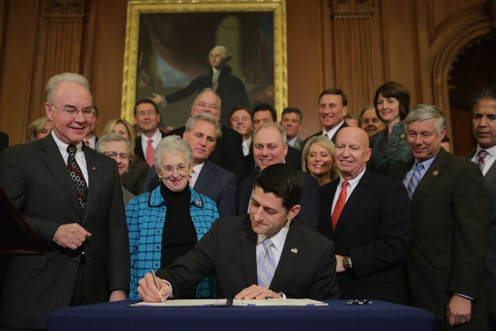 House Speaker Paul Ryan (R-Wis.) and fellow GOP lawmakers threw themselves a party in January to celebrate the impending veto of their legislation to gut the Affordable Care Act.