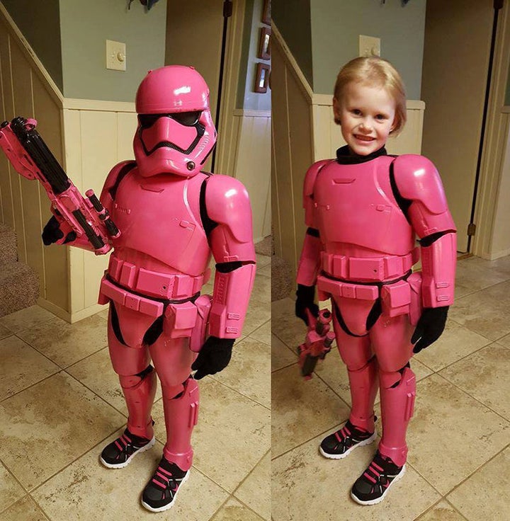 Coolest Dad Ever Makes Pink Stormtrooper Costume For Daughter