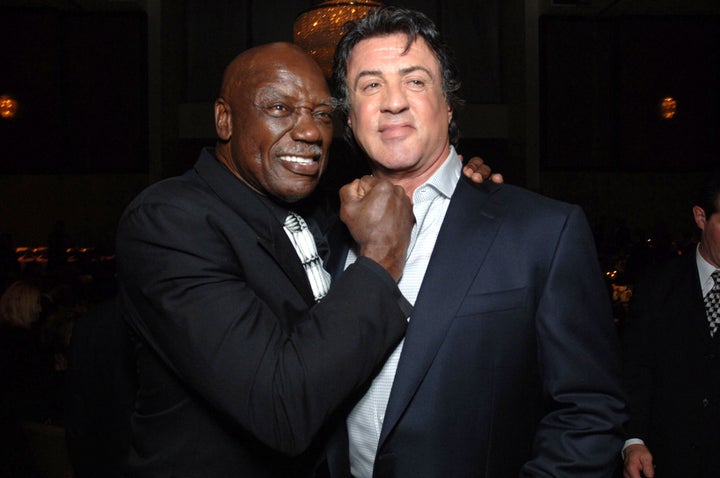 Tony Burton and Sylvester Stallone during "Rocky Balboa" World Premiere at Grauman's Chinese Theatre in Hollywood.