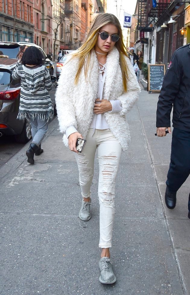 Gigi hadid hot sale white coat