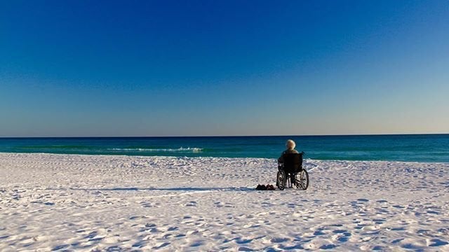 Norma enjoying a Florida beach.