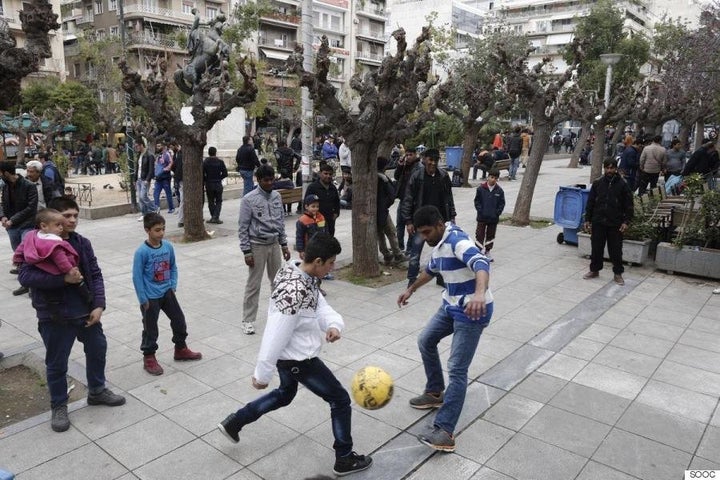 Many of the Afghans arrived in Victoria Square from the Greek islands, where they first entered Europe after traveling a
