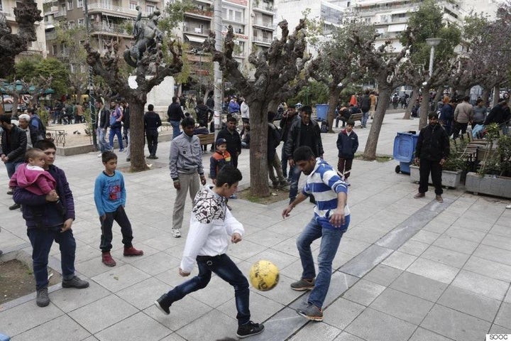 Many of the Afghans arrived in Victoria Square from the Greek islands, where they first entered Europe after traveling across the Aegean Sea.