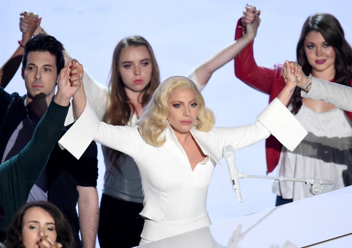 Singer-songwriter Lady Gaga performs onstage during the 88th Annual Academy Awards at the Dolby Theatre on February 28, 2016